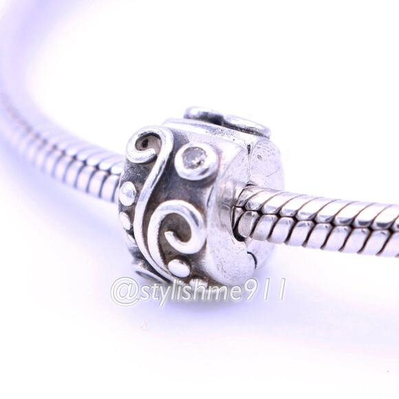 Authentic PANDORA Tendril Champagne CZ Clip - Picture 2 of 9